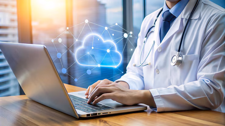 Encrypted healthcare data storage and real-time compliance monitoring.
