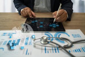 User interface displaying a personalized healthcare analytics dashboard tailored to clinical and administrative roles.