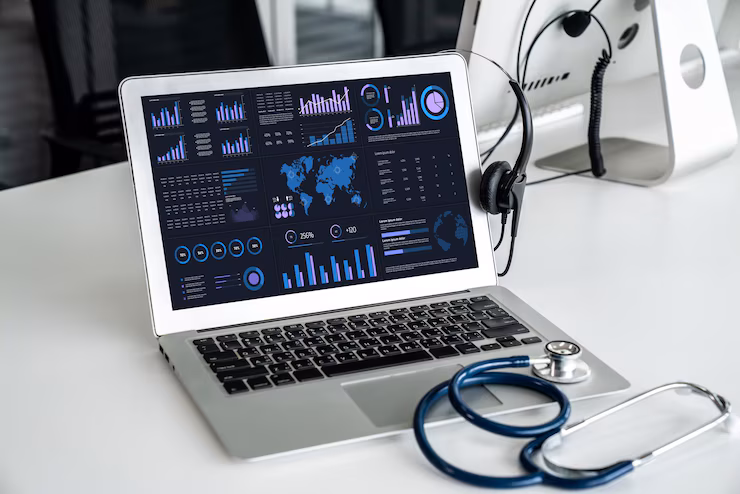 Visualization of an ETL process extracting, transforming, and loading patient and operational data for analytical use.