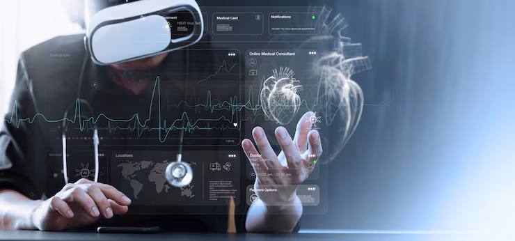 patient-specific cardiac metrics and visualizations derived from AI-assisted image processing.