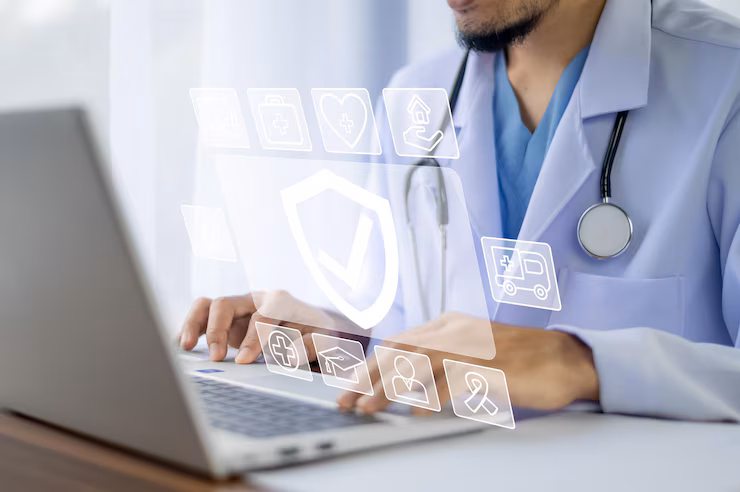 Automated process for data integrity validation and audit logging within a healthcare system.