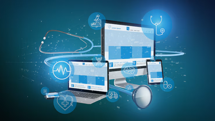 Illustration of a healthcare services provider’s roadmap to digital transformation, including cloud adoption, EHR upgrades, and mobile accessibility.