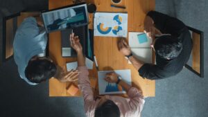 Illustrating the Agile product development lifecycle with iterative sprints, continuous feedback, and rapid delivery cycles.