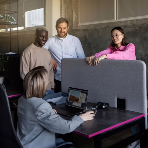 tech saas company employees Tech SaaS company employees collaborating with consulting agency