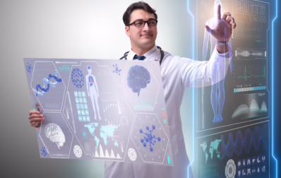 Patient Data Visualization Powered by ML Infographic showing trends and anomalies in patient health data
