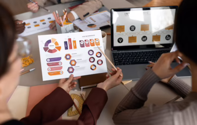 Analytics showing key customer engagement metrics such as click-through rates, session time, and conversion rates.